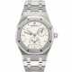 AUDEMARS PIGUET, SPORTY AND ATTRACTIVE STAINLESS STEEL DUAL TIME 'ROYAL OAK' WITH POWER RESEREVE AND DATE, REF. 25730ST - photo 1