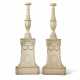 A PAIR OF GEORGE III WHITE-PAINTED CARVED LIMEWOOD AND COMPOSITION ORNAMENT TORCHERES - photo 1