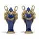 A PAIR OF LOUIS XV ORMOLU-MOUNTED BLUE CHINESE PORCELAIN COVERED VASES - фото 1
