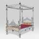 A VICTORIAN GILT-METAL, CUT-CRYSTAL AND RUBY GLASS FOUR-POSTER BED - Foto 1