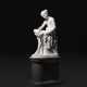 A WHITE MARBLE FIGURE OF THE SANDAL BINDER (SANDALBINDERIN) - photo 1