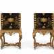 A PAIR OF REGENCE GILT-METAL-MOUNTED BLACK AND GILT JAPANESE LACQUER CABINET-ON-STANDS - photo 1