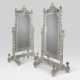 A PAIR OF VICTORIAN CUT-CRYSTAL, EBONISED AND PARCEL-GILT CHEVAL MIRRORS - photo 1