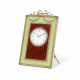 A JEWELLED GUILLOCH&#201; ENAMEL AND SILVER-GILT DESK CLOCK - photo 1