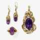 A parure consisting of a pendant, pair of drop earrings, and a ring with amethysts. Germany, 1950s - 1960s - photo 1