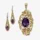 An amethyst jewellery set with brilliant-cut diamonds. - photo 1