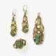 A parure consisting of a pendant, ring, pair of drop earrings with turquoises with matrix and cultured pearls. 1950-1970 - photo 1