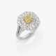 A ring with yellow diamond and brilliant-cut diamonds. - photo 1
