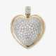 A heart-shaped pendant / brooch with diamonds. - photo 1