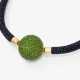 A black ray leather necklace with interchangeable chrome diopside clasp. 20th/21st century - фото 1