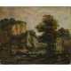 England 19th century. River landscape with anglers at a weir - photo 1