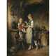 Heinrich Hirt. Mother with child and cats in the kitchen - photo 1