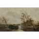 Josef Wenglein. Moorland landscape with peasants and ox-drawn cart - photo 1