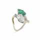 BAGUE ÉMERAUDE ET DIAMANTS - Foto 1