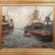 Siebert, Fritz Anton (1878 Gartz/ Oder-1944 Berlin) "Hamburger Hafen-Sandtorkai", Öl/ Pappe, sign. u.l., 61x69,5 cm, Rahmen (Deutscher Landschafts- und Marinemaler, Studium an der Berliner Kunstakademie) - фото 1