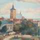 Eulert, Arthur (1890 Rostock-1946 Wismar) "Blick auf die Nikolaikirche in Rostock", Aquarell, sign. u.r. und dat. 1915, das Bild ist abgebildet im Buch "Rostock im Spiegel der Kunst" von Hartmut Gill,… - фото 1
