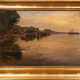 Knudsen, Peder Jacob Marius (1868-1944, Dänischer Maler) "Flußlandschaft in der Abendsonne", Öl/ Lw., sign. und dat. u.r., 49x66 cm, Rahmen - Foto 1