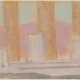 Hauptmann, Ivo (1886 Erkner-1973 Hamburg/Dresden) "Säulen von Athen", Pastell/Papier, um 1905-1907, unsign., rückseitig Nachlass-Stempel, 23,5x35 cm, im Passepartout hinter Glas und Rahmen (ältester Sohn von G… - Foto 1