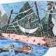Spars, Eylert (1903 Hamburg-1984 Seevetal) "Mosaikentwurf-Boote, Berge", Collage auf Papier, rückseitig Atelierstempel des Künstlers, Prov.: aus dem direkten Nachlaß des Künstlers, 23x50 cm, im Passepartout hin… - Foto 1
