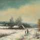 "Winterlandschaft", Öl/ Lw./ Holz, undeutl. sign. u.r., 13x27 cm, Rahmen - photo 1