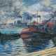 Kreisel, Paul (1891 Danzig- 1982) "Fischerboote im Hafen", Öl/Mp.,, signiert u. datiert '40 u.r., 40x49 cm, Rahmen (Maler und Illustrator in Danzig, Lit.: Vollmer 3, Seite 117) - photo 1