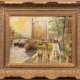 Richter-Reich, Franz Max (1896-1950) "Blumenmarkt in Amsterdam", Öl/Lw., mittig unten sign., 30x40,5 cm, Rahmen - Foto 1