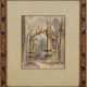 Monogrammist "M.D." (19. Jh.) "Zeremonie im Mailänder Dom", Aquarell um 1850, monogrammiert und Ortsbez. u.l., 32x24 cm, hinter Glas im Passepartout und Rahmen - photo 1