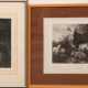 Unger, William (1837-1932) 2 Radierungen "Porträt Saskia van Uylenburgh", 17,5x14 cm und "Thierstück", Blatt am Rand stockfleckig, 19x24,5 cm, jeweils im Passepartout hinter Glas und Rahmen - photo 1