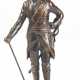 Bronze-Figur "Friedrich der Große", braun patiniert, nach J.G. Schadow, H. 25,5 cm, auf schwarzer Marmorplinthe, Ges.-H. 27,5 cm - photo 1