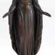 Figur "Heilige Barbara-Schutzpatronin der Bergleute", Bronze, Entwurf Heinrich Moshage, rückseitig "NH", vorne reliefierter Schriftzug "St, Barbara" sowie gekreuzte Hämmer, dunkelbraun patin… - photo 1
