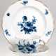 Meissen-Kaffeegedeck, 1850-1924, Blaue Blume mit Insekt, Goldrand, Neuer Ausschnitt, 1. Wahl - photo 1