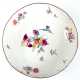 Meissen-Schale, Schwertermarke 1740- 1780, im polychrome Blumenmalerei, brauner Rand, Neumarseille, alt reparierter Sprung, H. 7 cm, Dm. 27,5 cm - photo 1