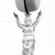 Portierdrehklingel, figürlich, Metallguß, grau, Fuß mit Riß, H. 21,5 cm - photo 1