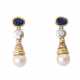 Paar Ohrhänger mit Perlen, Saphiren und Brillanten - photo 1