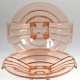 2 Art Deco-Glasschalen, rosafarben, auf 4 Füßchen, mit Fächerdekor, August Walther Dresden, Okrilla, H. 7,5 cm, Dm. 30 cm - photo 1
