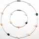 Set aus Hals-und Armreif, Stahl und echte Perlen, multicolor - photo 1