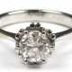 Solitaire-Ring, 585er WG, ausgefaßt mit 1 Brillanten von ca. 1,07 ct., P2-P3, Ges-Gew. 4,25 g, RG 53 (Wiederbeschaffungswert lt. Expertise 4.820,- €) - photo 1