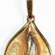 Kette mit Anhänger, in stilisierter Blattform, mit Brillant, 585er GG, ca. 3,0 g, Kettenlänge ca. 37,8 cm - photo 1