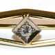 Brosche, 585er GG, ca. 5,0 g, 1 Brillant in WG- Fassung, ca. 0,07 ct., Länge ca. 5,6 cm - Foto 1