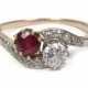 Damenring mit Rubin und Diamant - photo 1