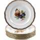 Meissen sechs Dessertteller "Fruchtmalerei mit Reif" - фото 1