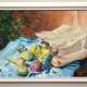 Novosad, Karel (1944-2008, Tschechischer Künstler) "Obststilleben mit halbplastischem Apfel", rückseitig "Alster", Öl/ Lw., sign. u.r. und dat. ´96, 61x80 cm, Rahmen - Foto 1