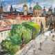 Lexa, Rudolf (1915-2003 Tschechischer Künstler) "Belebte Karlsbrücke in Prag", Öl/ Lw., sign. u.l., 62x92 cm, Rahmen - photo 1