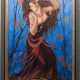 Nikitjuk, Julia (Malerin und Dozentin an einer staatlichen Kunstakademie in Russland) "Tänzerin in Blau-Tänzerin aus dem sibirischen Altai", Öl/ Lw., monogr. u.r. und dat. ´95, WVZ-Nr. S180, rückseitig. sign., … - photo 1