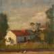 "Auf dem Hühnerhof", Öl/ Lw., undeutl. sign. u.l. und dat. 1928, 69x55 cm, Rahmen - photo 1