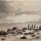 Engel "Küstenlandschaft", Gouche, sign. u.r. und dat.´76, 34x47 cm, im Passepartout hinter Glas und Rahmen - photo 1