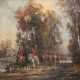 Krauel, Bruno (1907 Berlin-1999 Bad Harzburg) "Parforcejagd", Öl/ Lw., sign. u.l., 30x40 cm, Rahmen - Foto 1