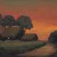 Pick, Hans (1931 Düren-2014 Osterholz) "Sonnenuntergang im Moor", Öl/ Hartfaser, sign. u.l., 30,5x39,5 cm, Rahmen - Foto 1