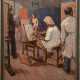 Leclercq, Maurice (1919, Belgischer, spätimpressionistischer Maler) "Im Atelier", Öl/ Hartfaser, Restsignatur u.r. und dat. 1962, 80x60 cm, Rahmen - фото 1