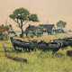 Berndt, M."Fischerdorf und Boote an Land", Öl/ Hartfaser, sign. u.r. und dat. ´88, 30x40,5 cm, Rahmen - photo 1